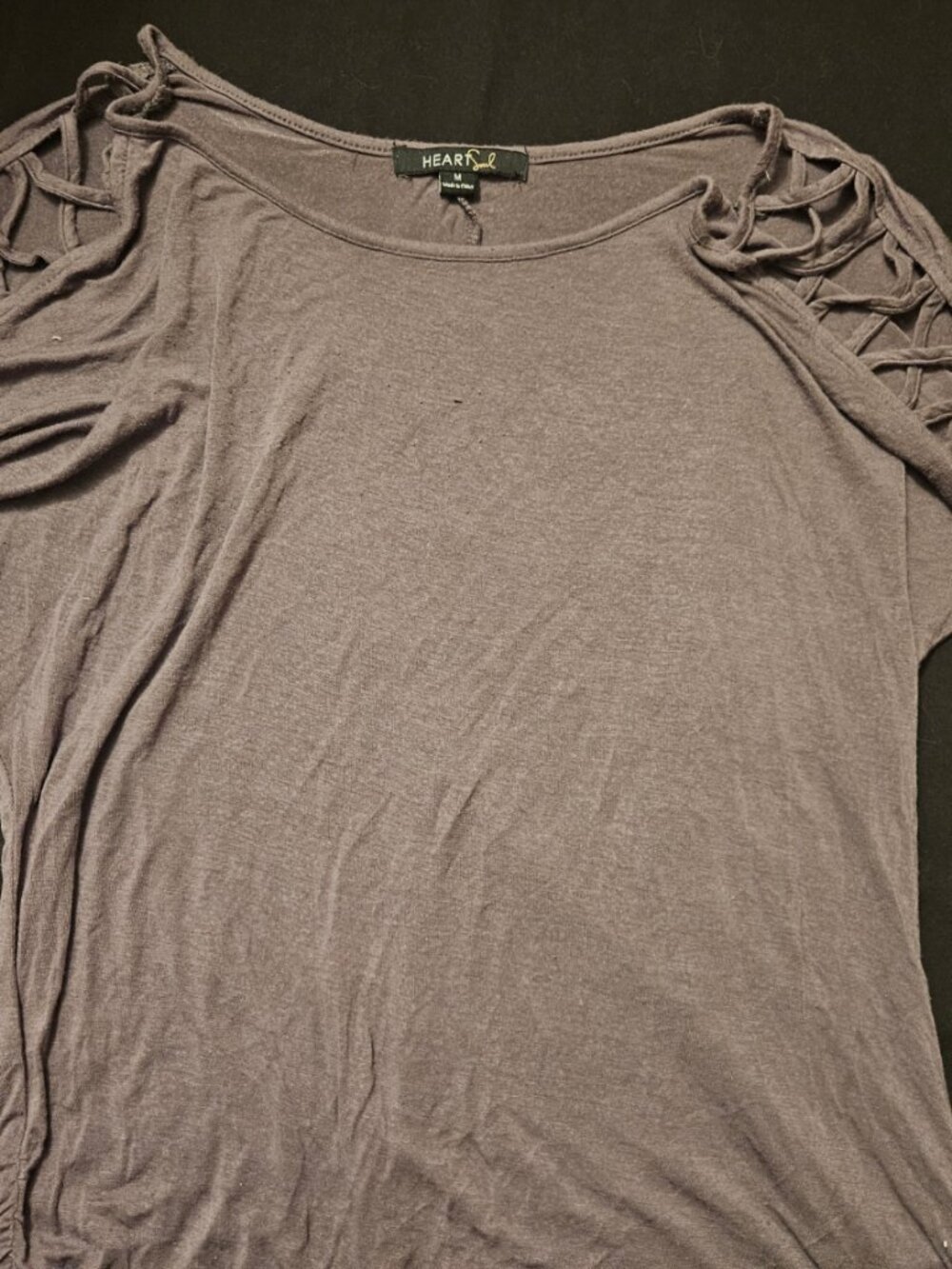 Heart Soul Women's Top with Lattice Sleeve Detail